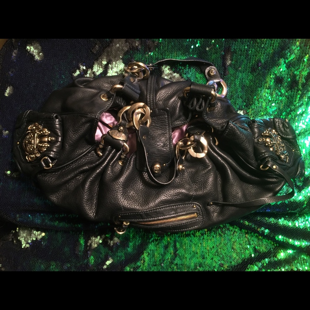 Juicy Couture Black Leather Medium Satchel